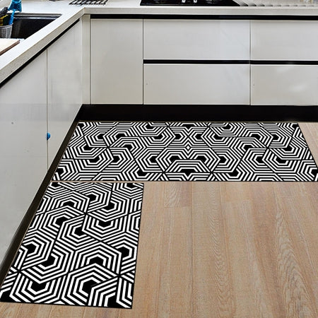 Mat2 / 50x80cm and 50x160cm - Nordic Geometric Creative Kitchen Mat Anti-Slip Bathroom Carpet Slip-Resistant Washable Entrance Door Mat Hallway Floor Area Rug