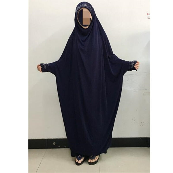Navy Blue / One Size - Muslim head coverings instant hijab bonnet abaya muslims outwear muslim prayer dress islamic dresses hijab dress #FB85