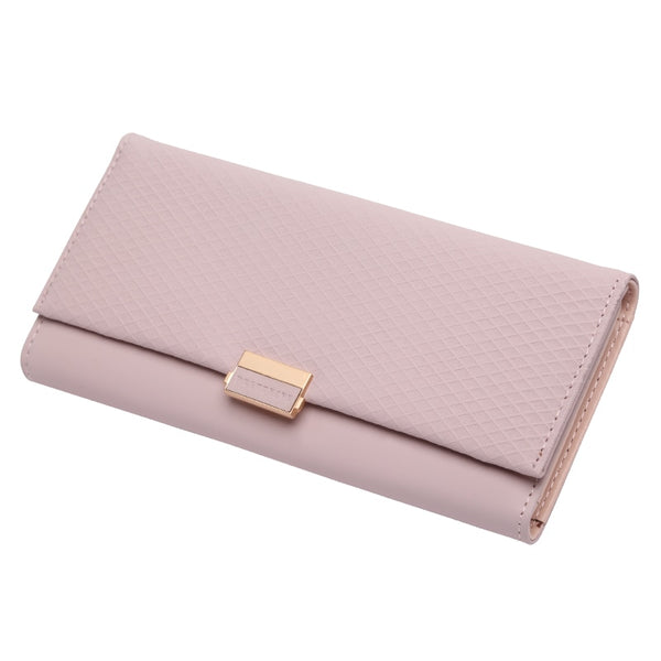 Pink - Woman Wallet Clutch Plaid Wallet Zipper Female Ladies Hot Change Women Luxury Credit Phone Card Holder Coin Purses For Girls