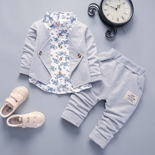 [variant_title] - Toddler boys Clothes Outfits cotton Clothing set 2pcs gentleman Wear Little child For 1 2 3 4 Years size infant suit outerwear