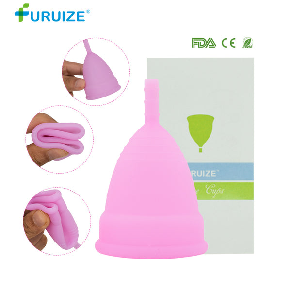 1pcs naked purple / L size - Hot Sale Menstrual cup for Women Feminine hygiene Medical 100% silicone Cup Menstrual reusable lady cup copa menstrual than pads