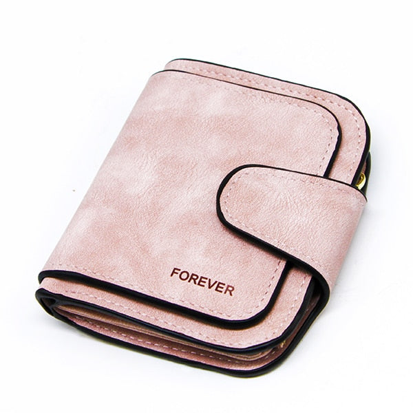 pink short - Brand Leather Women Wallets High Quality Designer Zipper Long Wallet Women Card Holder Ladies Purse Money Bag Carteira Feminina