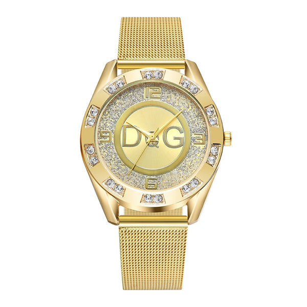A - Women Dress Watches Stainless Steel Exquisite Watch Women Rhinestone Luxury Casual Quartz Watch Relojes Mujer 2019 New Arrivals