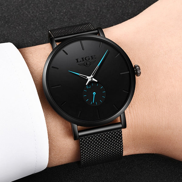 [variant_title] - LIGE 2019 New Fashion Sports Mens Watches Top Brand Luxury Waterproof Simple Ultra-Thin Watch Men Quartz Clock Relogio Masculino