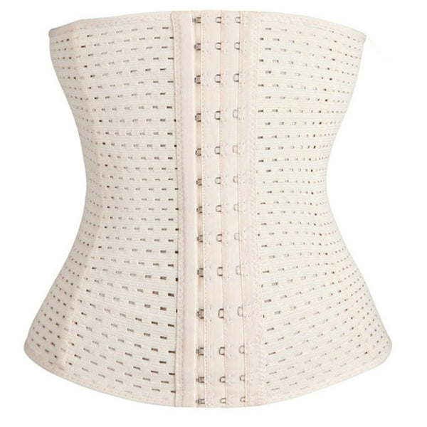 Beige / M - Women Waist Trainer Slimming Belts Body Shapers Fat Burning Modeling Waist Cinchers Reducing Shapewear Sauna Belt Lose Weight