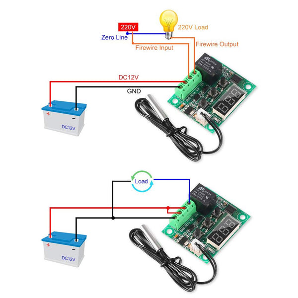 [variant_title] - W1209 digital thermostat temperature control Switch Sensor Module for Arduino sensor waterproof Temperature Controller 10A Relay