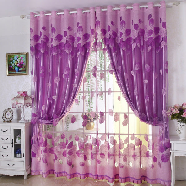 [variant_title] - Luxury Modern Leaves Designer Curtain Tulle Window Sheer Curtain For Living Room Bedroom Kitchen Window Screening Panel P347Z30