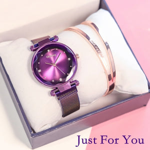 [variant_title] - Exquisite Magnet Magnetic Force Unique Creative Band Women Luxury Quartz Watches Ladies Dress Wristwatches Watch NO Box&Bracelet