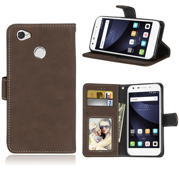 brown / Leather - Flip Bag For ZTE Blade A6 Case High Quality Flip Leather Case For ZTE Blade A6 Wallet Style Stand Cover For ZTE Blade A6 Lite