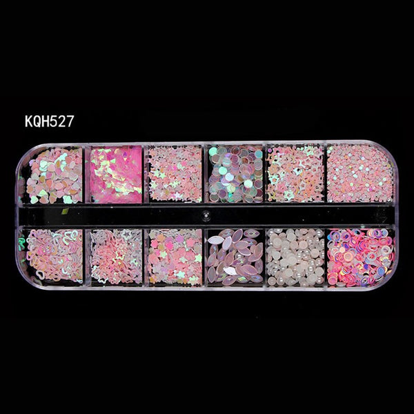 KQH527 - New Multi-size Nail Rhinestones 3D Crystal AB Clear Nail Stones Gems Pearl DIY Nail Art Decorations Gold Silver Rivet Rhinestone