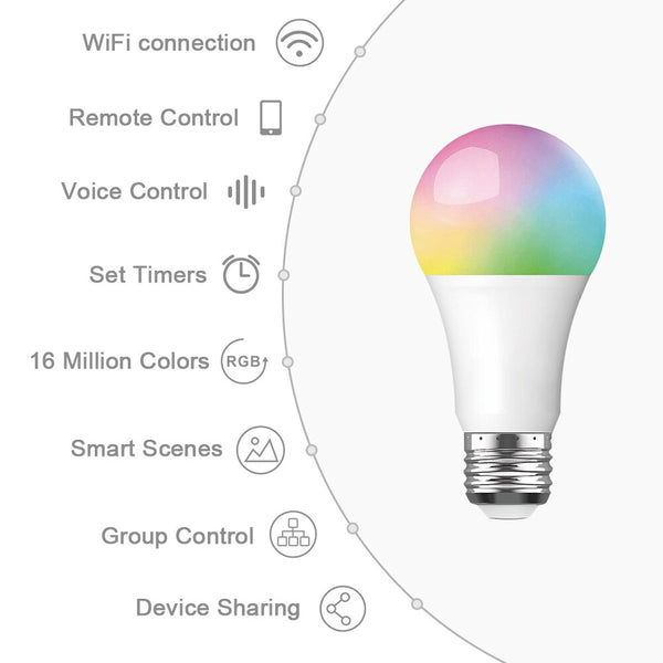 [variant_title] - EU/US Standard Tuya/Smart Life 10W 6500K WiFI Bulb Light  for Google Home Amazon Alexa Voice Control