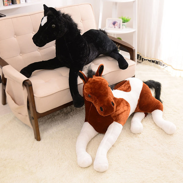 [variant_title] - Free shipping simulation animal 70x40cm horse plush toy prone horse doll for birthday gift
