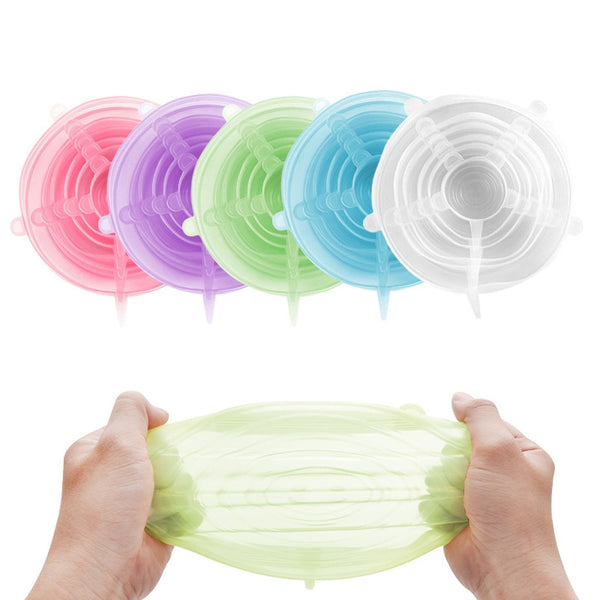 [variant_title] - Silicone Stretch Lids, 6-Pack Various Sizes Cover for Bowl, kitchen accessories