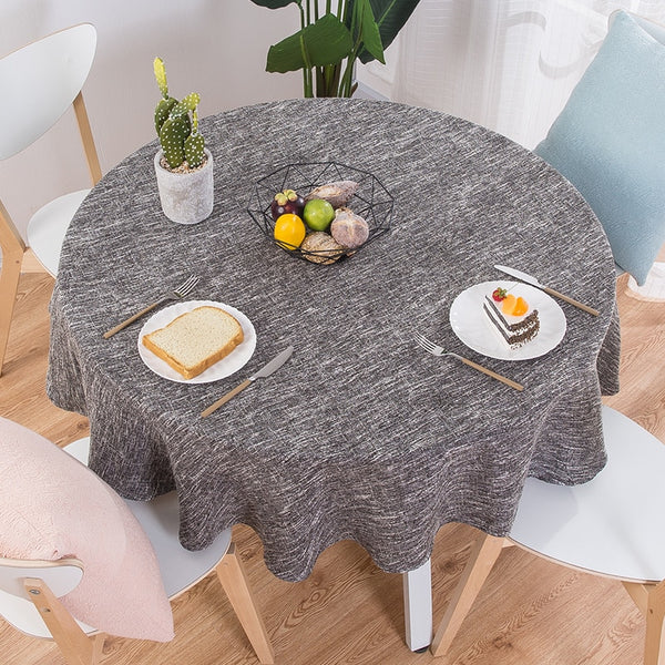 [variant_title] - Proud Rose Cotton Linen Table Cloth Round Wedding Party Table Cover Nordic Tea Coffee Tablecloths Home Kitchen Decor