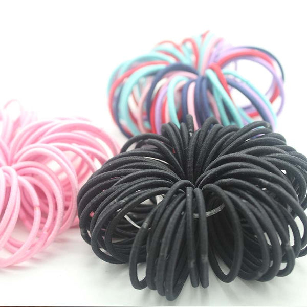 [variant_title] - 100pcs/lot 3CM Hair Accessories girls Rubber bands Scrunchy Elastic Hair Bands kids baby Headband decorations ties Gum for hair