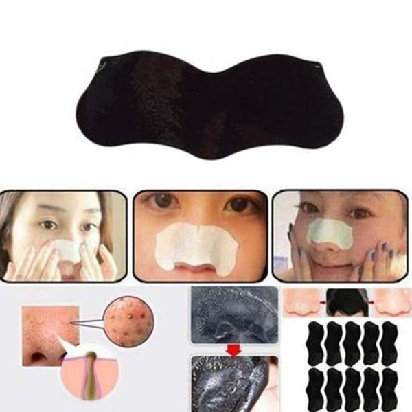 [variant_title] - 10PCS Bamboo Charcoal Blackhead Remover Deep Nose Pore Cleasing Strip Nose Sticker Pig Nose Mask Charcoal Pore Strip Deep Clean