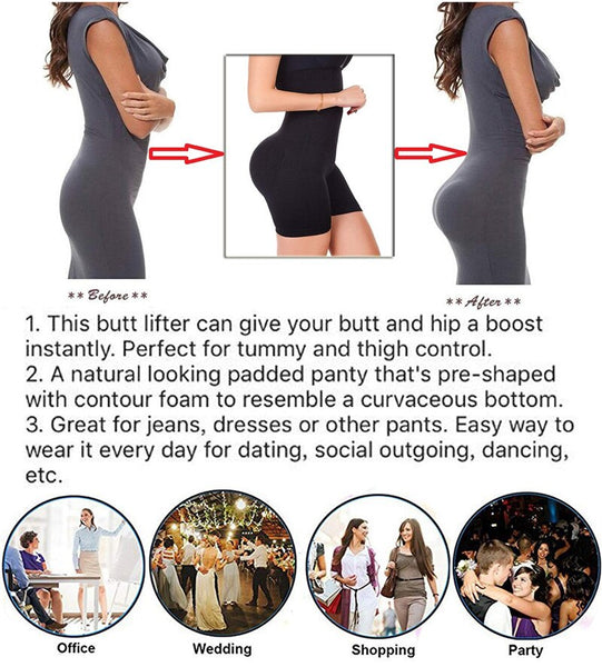 [variant_title] - NINGMI Sexy Butt Lifter Women Slimming Shapewear Tummy Control Panties High Waist Trainer Body Shaper Boyshort Tight Power Short