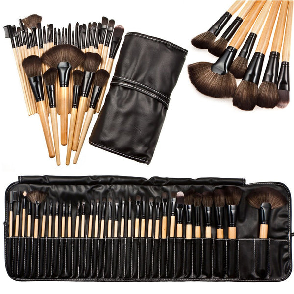 [variant_title] - KANBUDER Makeup Brushes Set Eye Shadow 32pcs Professional Soft Cosmetic Eyebrow Set Professional Kit+Pouch Bag Dropship A4 (Brown)
