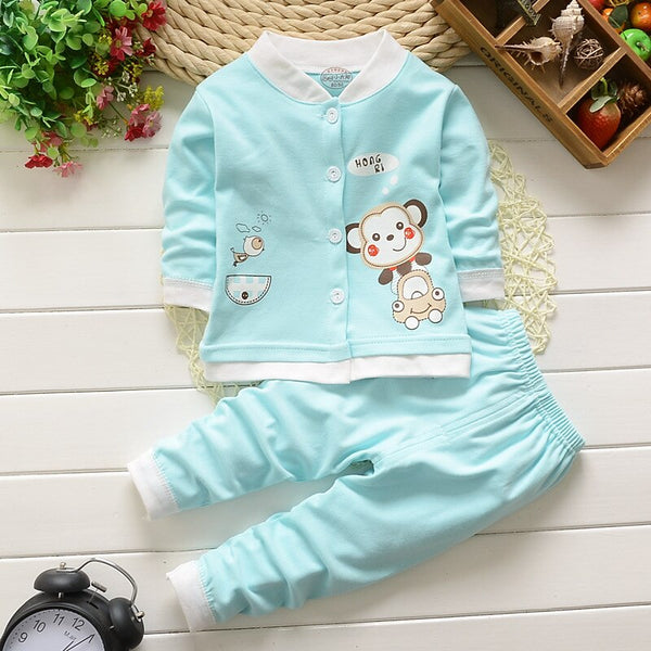 [variant_title] - Autumn Winter Clothes Suit for Baby Girls Boys Kids Pajamas underwear sleepwear Cartoon Fall Children Cardigan Clothing Sets 3T