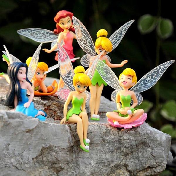 Default Title - 6pcs/Set Kids Gift Tinkerbell Dolls Flying Flower Fairy Children Animation Cartoon Toys Girls Dolls Baby Toy Decoration WX09 (Multicolor)