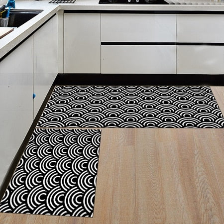 Mat9 / 50x80cm and 50x160cm - Nordic Geometric Creative Kitchen Mat Anti-Slip Bathroom Carpet Slip-Resistant Washable Entrance Door Mat Hallway Floor Area Rug
