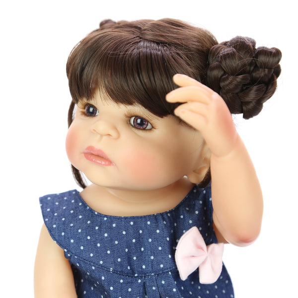 [variant_title] - New 55cm All Silicone Body Reborn Girl Lifelike Baby Doll DIY Hair Newborn Princess Toddler Toy Bonecas Waterproof Birthday Gift