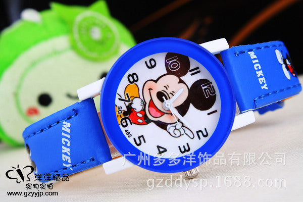 Deep Blue - New 2016 fashion cool mickey cartoon watch for children girls Leather digital watches for kids boys Christmas gift wristwatch