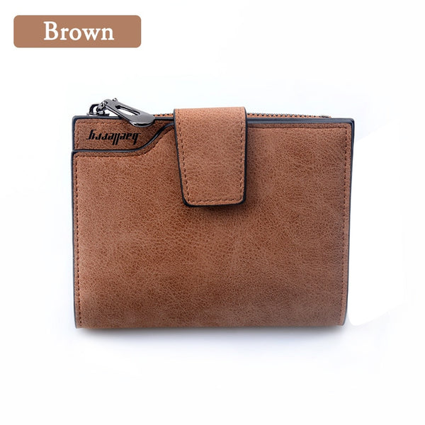 Brown - Wallet Women Vintage Fashion Top Quality Small Wallet Leather Purse Female  Money Bag Small Zipper Coin Pocket Brand Hot !!