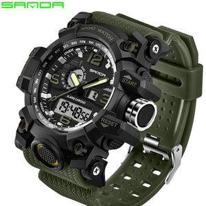 [variant_title] - SANDA top luxury brand G style men's military sports watch LED digital watch waterproof men's watch Relogio Masculino