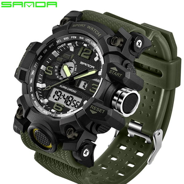 [variant_title] - SANDA top luxury brand G style men's military sports watch LED digital watch waterproof men's watch Relogio Masculino