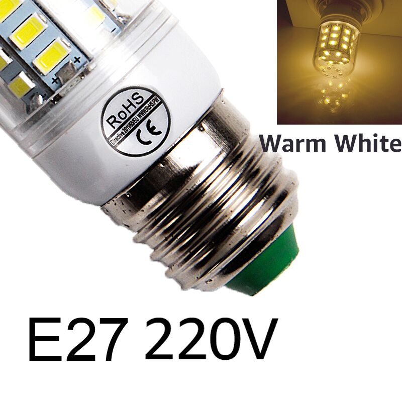 SMD 5730 Ampulle LED Mais Birne 220V E27 E14 Led-lampen 24 36 56 72 LEDs