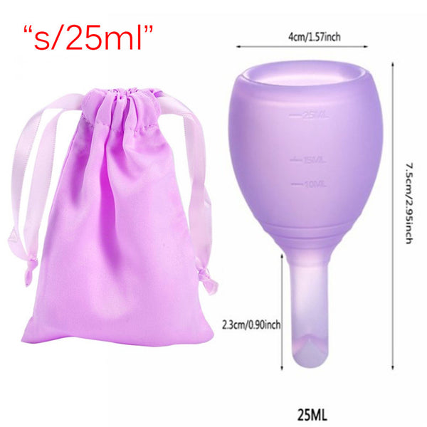 purple S - 1pc Menstrual Cup for Female Menstrual Period Medical Hygiene Silicone Soft Reusable Menstrual Cup 3 Colors
