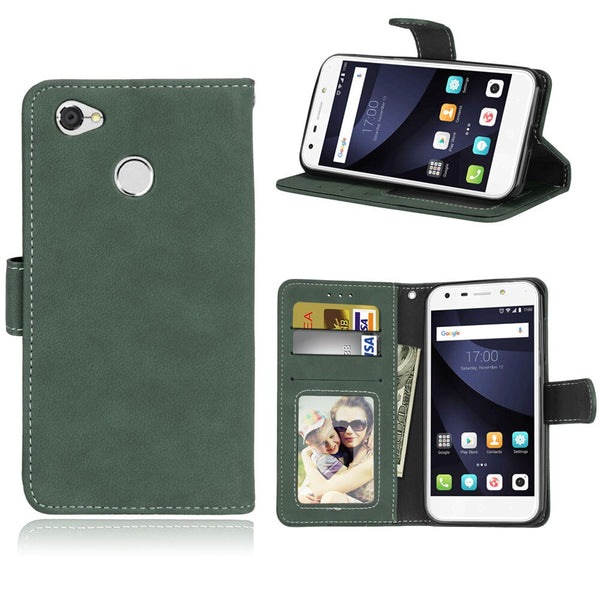 green / Leather - Flip Bag For ZTE Blade A6 Case High Quality Flip Leather Case For ZTE Blade A6 Wallet Style Stand Cover For ZTE Blade A6 Lite