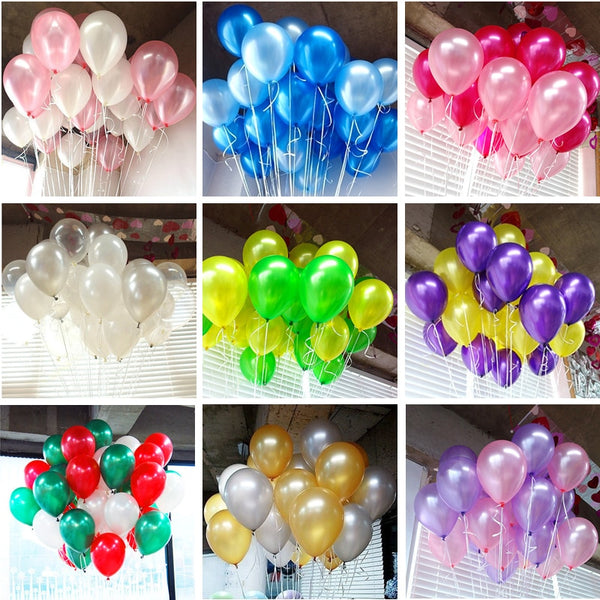 [variant_title] - 10Pcs birthday balloons 10inch 1.5g Latex Helium balloon Thickening Pearl party balloon Party Ball kid child toy wedding ballons