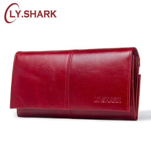 [variant_title] - LY.SHARK Bags For Women 2018 Genuine Leather Wallet Women Purse Wallet For Credit Card Holder Walet Red Women Clutch Money Bag