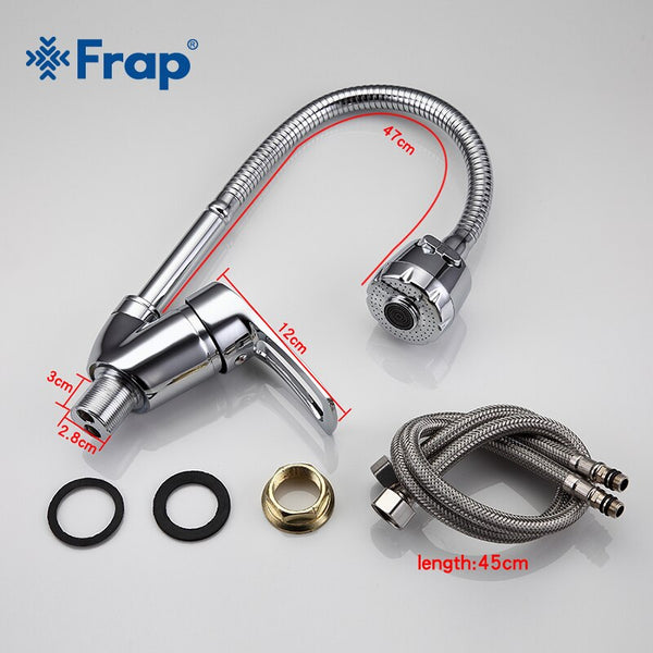 [variant_title] - FRAP Solid Kitchen Mixer Cold and Hot flexible Kitchen Tap Single lever Hole Water Tap Kitchen Faucet Torneira Cozinha F43701-B