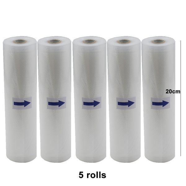 20cm 5pcs - 5 Rolls/Lot Kitchen Food Vacuum Bag Storage Bags For Vacuum Sealer Vacuum Packaging Rolls 12/15/20/25/28cm*500cm