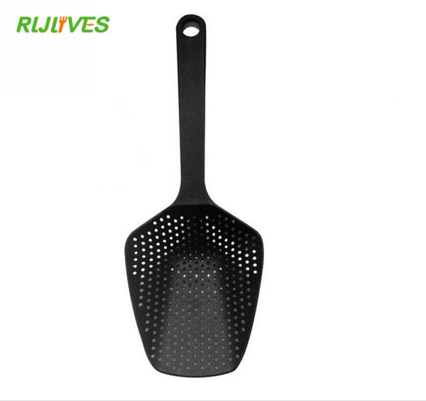 [variant_title] - RLJLIVES 1Pc Black  Cooking Shovels Vegetable Strainer Scoop Nylon Spoon Large Colander Soup Filter Kitchen Tools