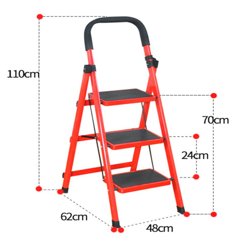 [variant_title] - A,Outdoor Fishing Chair Beach Step Stool Rescuing Ladder 5kg Household Portable Steel Collapsed Home Furniture 3 Steps Ladder