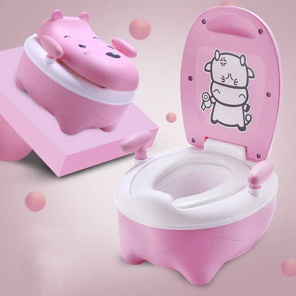 Pink Have Soft Pad - Baby Potty Toilet Bowl Children's Training Pan Toilet Seat Cartoon Bear Bedpan Portable Kids Urinal Comfortable Backrest Potties