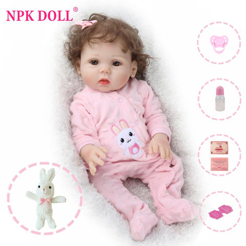 Default Title - NPKDOLL Reborn Baby 18 inch Full Vinyl Lifelike Bebe toys kids children Fake Infant Educational Bath Kids Playmate Babe Boneca