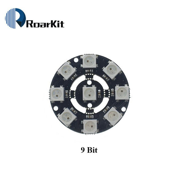 9 Bit - RGB LED Ring  1 3 4 7 8 9 12 16 24 32 Bits LEDs WS2812 5050 RGB LED Ring Lamp Light with Integrated Drivers For Arduino DIY Kit