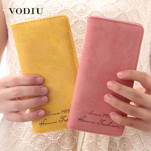 [variant_title] - Minimalist Designer Slim Long Bifold Women Wallet Female Clutch Leather Brand Coin Purse Ladies Card Holder Money Dollar Cuzdan