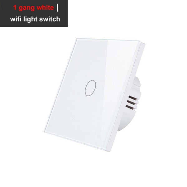 wifi 1 gang white - AVATTO Tuya EU Wifi Wall Switch, Smart Light Switch, Glass Panel Touch-Sensor interruptor 1/2/3 Gang Work with Alexa,Google Home