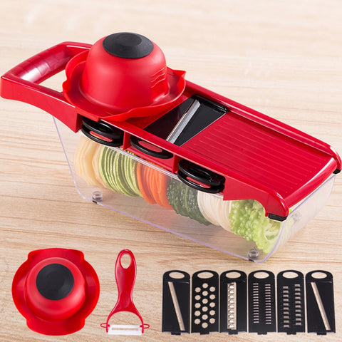 [variant_title] - 10pcs/set Manual Potato Slicer Vegetable Fruit Cutter Stainless Steel Mandoline Onion Peeler Carrot Grater Dicer Kitchen Tools