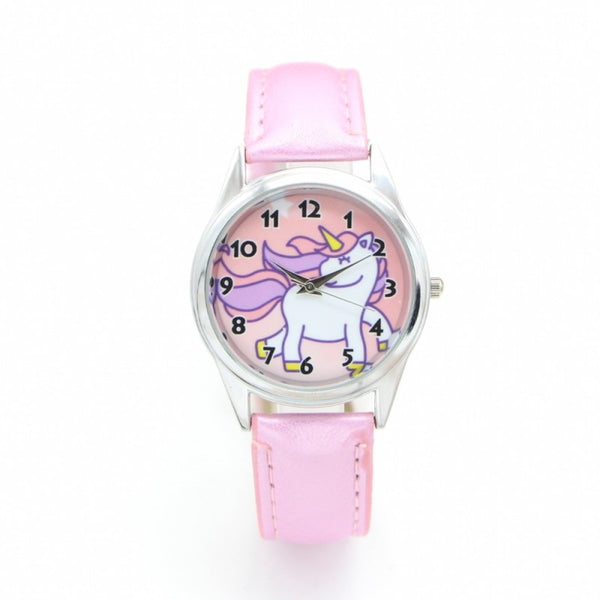 pink-201447303 - 2018 New unicorn desgin kids cartoon Fashion Watches Quartz childrens Jelly boy girl Students Wristwatch relogio kol saati clock