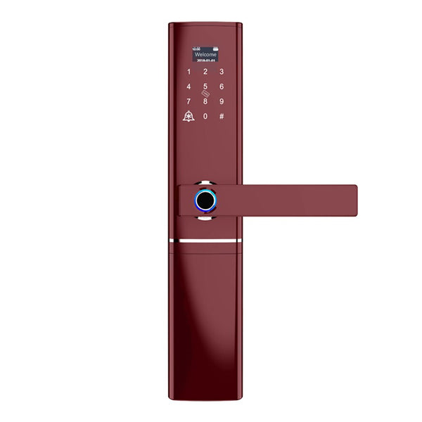 Red Bronze - Fingerprint Door lock, Waterproof Electronic Door Lock Intelligent Biometric Door Lock Smart Fingerprint Lock