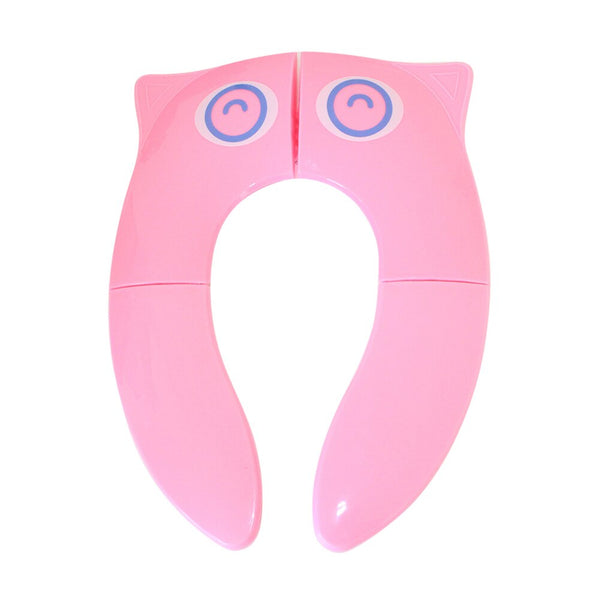 Pink owl big eyes - Baby Travel Portable Potty Seat Toddler non-slip silicone Toilet Mat Training Seat Cover Children Urinal Cushion Pad /mat