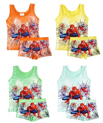 color sent randomly-365458 / 10 - 2019 summer Kids clothes boy spiderman set Children set girls elsa set girl Casual Milk Silk princess vest+short Pants 7 styles