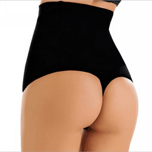 Black / S - Women High Waist Thongs tummy control Underwear 4 bones slimming butt lifter body shaper butt enhancer panty booty lifter